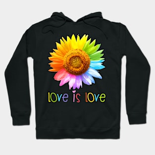 Love is love love daisy lgbt rainbow gay lesbian Hoodie